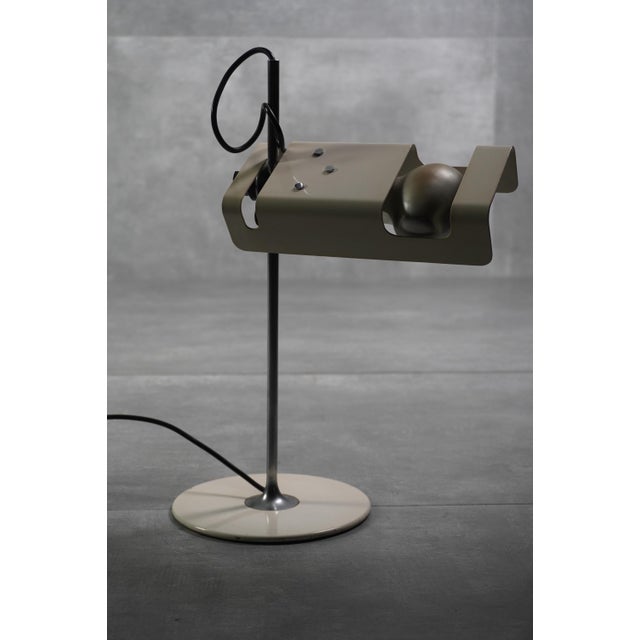 Iconic ''Spider'' table lamp designed by Joe Colombo for Oluce in 1965. This version features a lacquered white metal...