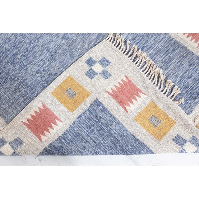 Doris Leslie Blau Vintage Swedish Flat Woven Rug by Bitte Ahlgren For Sale - Image 9 of 9