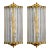 Vintage Art Deco Light Old Lamp Wall Sconces Fixture Brass & Ribbed Glass Rod Ship Light - a Pair For Sale