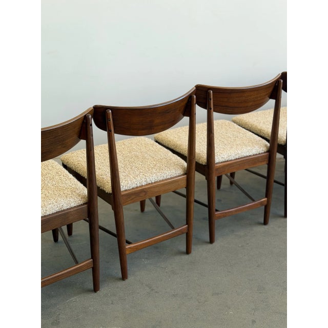 1950s Sculptural Walnut Dining Chairs - Set of Six For Sale - Image 17 of 18