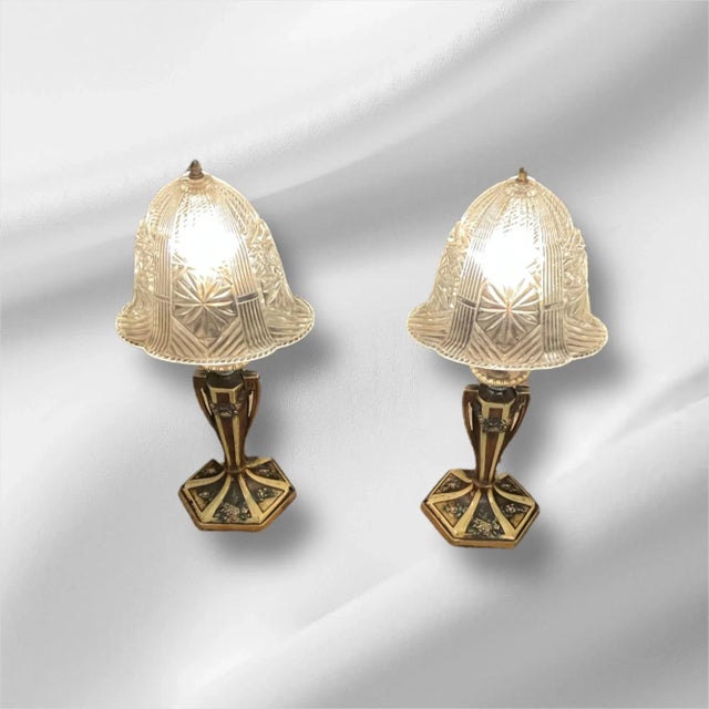 Art Deco 1920s Twin French Art Deco Lamps For Sale - Image 3 of 7