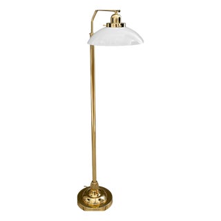 Art Deco Adjustable Floor Lamp with Opal Glass Shade, Vienna, Austria, 1920 For Sale