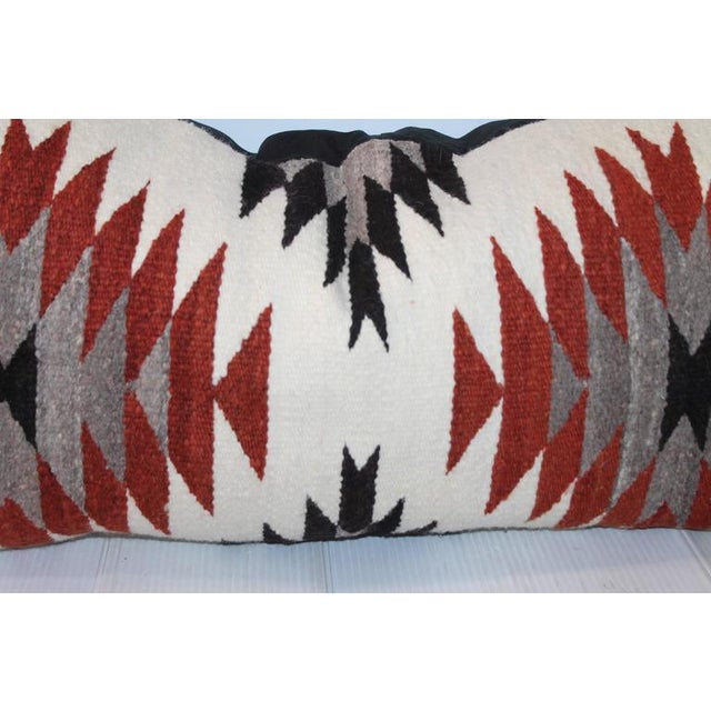 Folk Art 1940s Geometric Eye Dazzler Bolster Pillow For Sale - Image 3 of 4