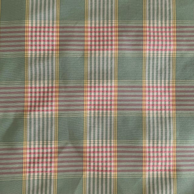 P Kaufmann Pk Lifestyles Green Pink & Yellow Colburn Crofton Grosgrain Glen Plaid- Fabric Sample For Sale - Image 4 of 5