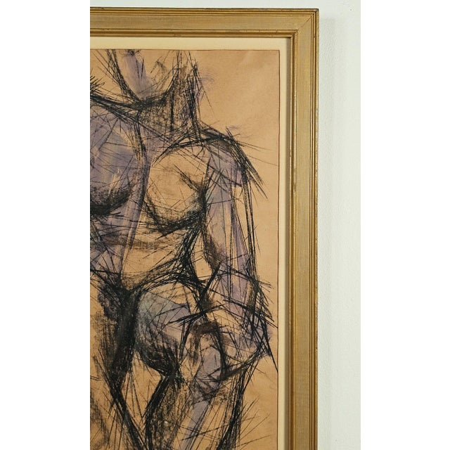 Mid-Century Modern Drawing of a Seated Woman by Donald Stroh For Sale - Image 3 of 4