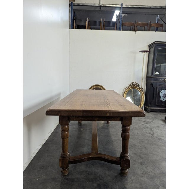 Light Oak Farmhouse Table For Sale - Image 3 of 7