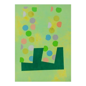 Richard Hennessy, Huge Oil Painting "Jeu D'enfant" Colorful Vibrant Abstract Geometric , 1970