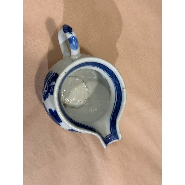 Asian Antique 19th Century Antique Blue and White Canton Teacup For Sale - Image 3 of 6