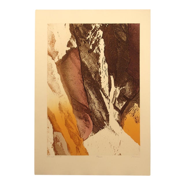 Paula Crane "Bandelier I" Signed Numbered Artwork Etching Rocks Make an Offer! For Sale