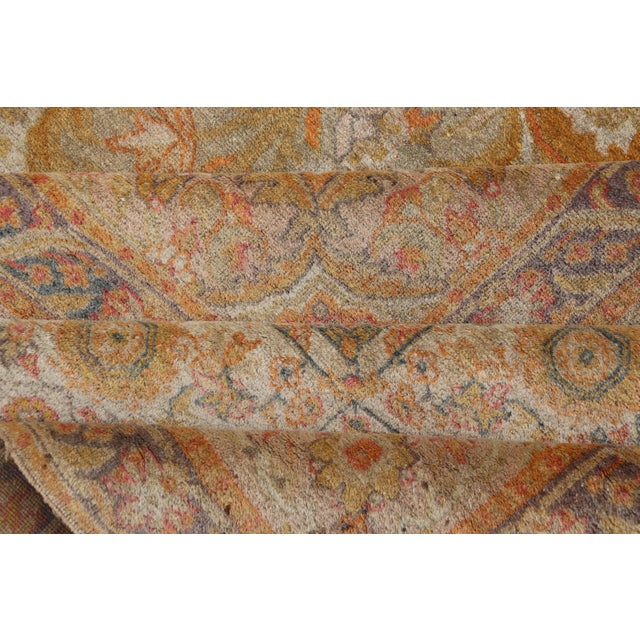 Antique Indian Amritsar Rug With Soft Gold Field and Elegant Floral Design For Sale - Image 13 of 14