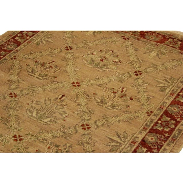 1990s Shabby Chic Tan/Rust Hand-Knotted Rug - 4'1 X 5'9 For Sale - Image 4 of 8