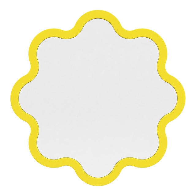 Luxury Decorative Circular Yellow Wall Mirror – Hvyli Round 90 For Sale
