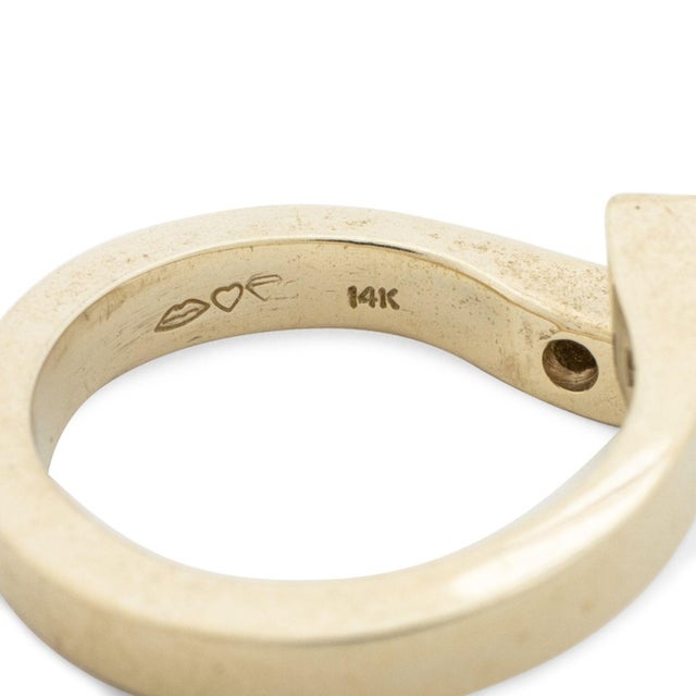 Modernist Diamond and 14k Yellow Gold Open Ring For Sale In New York - Image 6 of 6