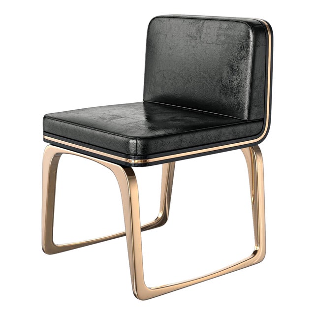 "Safari Xlix" Chair With Bronze, Stainless Steel, Tailor Made Leather For Sale