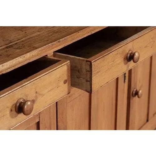 Large 19th Century English Pine Waterfall Dresser, 1870 For Sale - Image 10 of 13