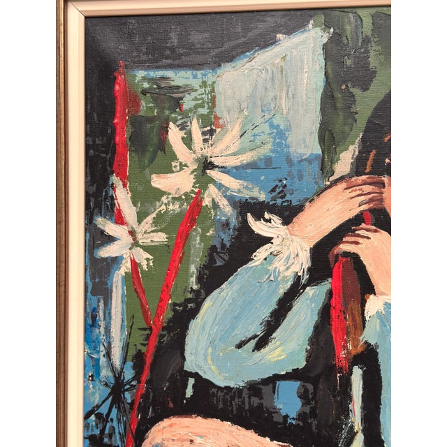 M. Costa, Portrait of a Young Lady, 1960s, Oil Painting on Canvas, Framed For Sale - Image 10 of 18