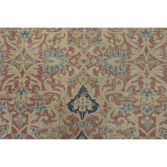 Red Kerman Rug 5’6” X 8’6” Red Wool Vintage Distressed Hand-Knotted Carpet For Sale - Image 8 of 14