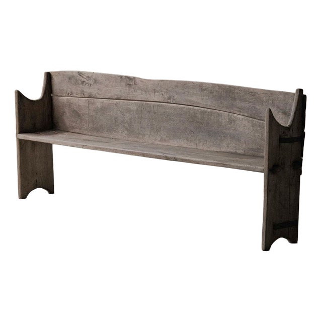 Rustic Wood Farm Bench, France, 1800s For Sale