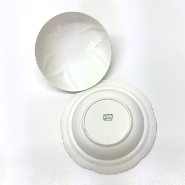 Gold Pristine Gold-Embellished Bone China Butter Dish by Shelley England For Sale - Image 8 of 9