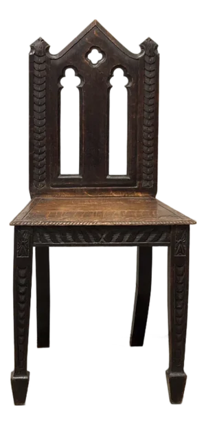 Antique English Oak Gothic Revival Chair