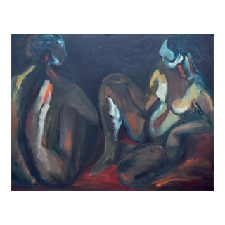 Large Scale Modernist Figurative Abstract Female Nude Oil Painting For Sale