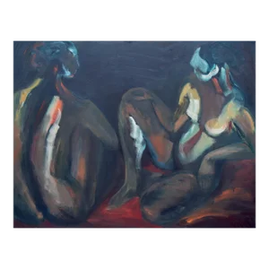Large Scale Modernist Figurative Abstract Female Nude Oil Painting