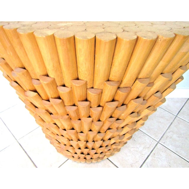 1950s Mid-Century Modern Faux Bunched Bamboo Dining Table Base For Sale - Image 4 of 7