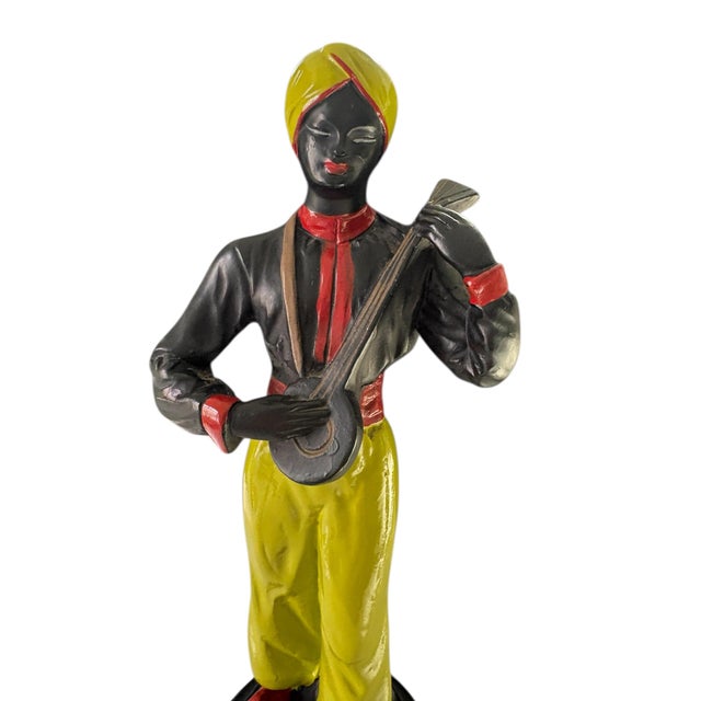 1950s Pair of Vintage Alexander Backer Blackamoor Chalkware Figurines For Sale - Image 5 of 13