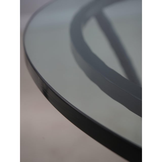 Stickley Round Glass Top Wrought Iron Base Bistro Tall Table For Sale - Image 10 of 11