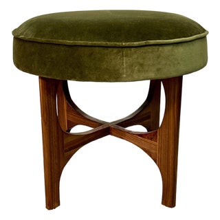 Fine MCM Walnut Brasilia Style Ottoman For Sale
