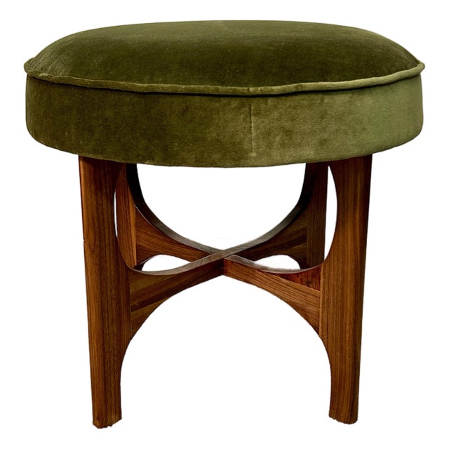 Fine MCM Walnut Brasilia Style Ottoman For Sale
