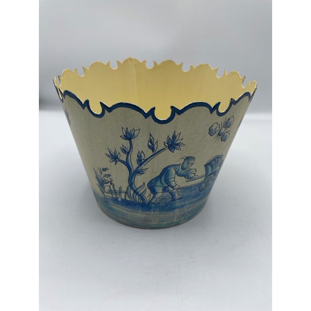 Vintage Italian Hand-Painted Toleware Chinoiserie Monteith Cachepots - Set of 2 For Sale - Image 4 of 12