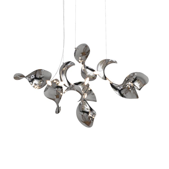 Dune 10 Cluster Pendant Light with Silver Polished Shades by Daniel Becker For Sale - Image 6 of 6