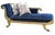 Antique 18th C Louis XVI Giltwood Chaise Fainting Couch - Sapphire Blue Mohair For Sale In Los Angeles - Image 6 of 7