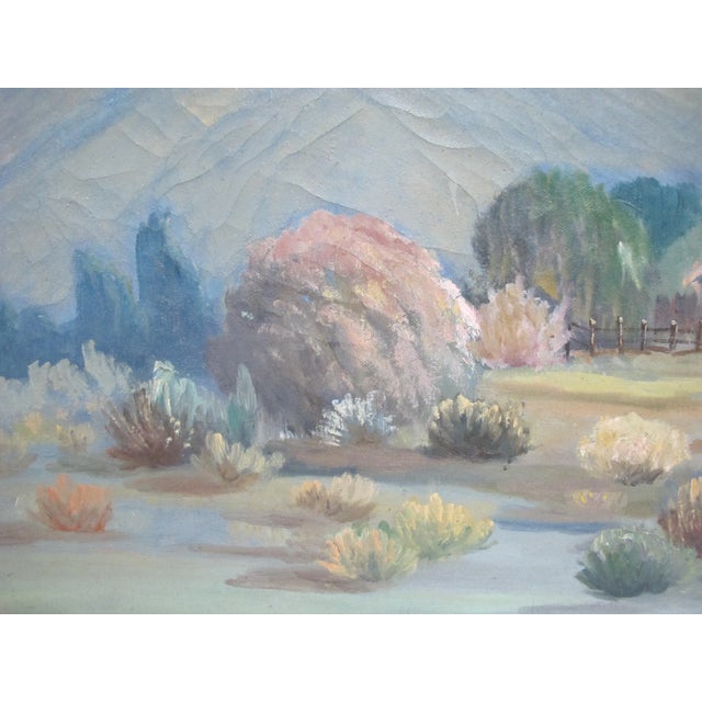Rustic Signed Western Farmland Landscape Oil Painting For Sale - Image 3 of 8