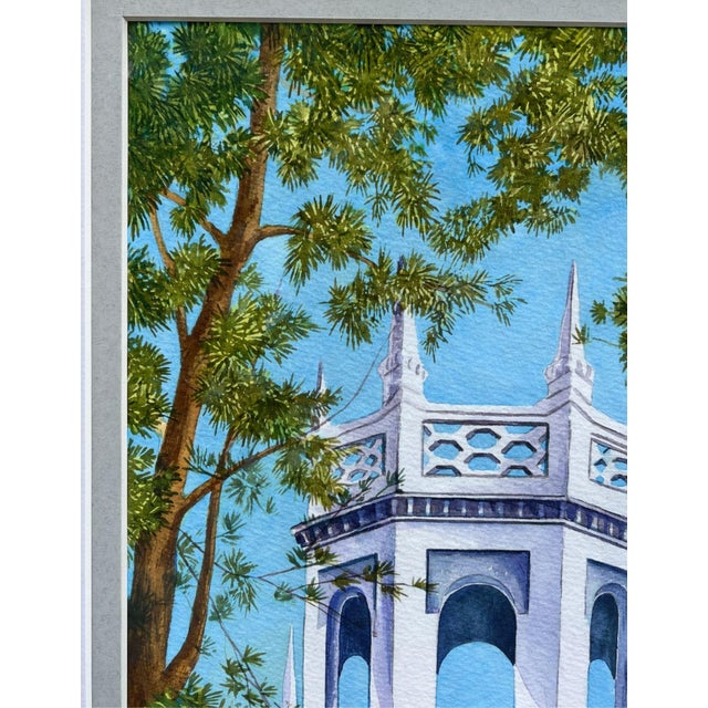 1990s 1990s Contemporary, Framed Mediterranean School Courtyard Scene, Signed Strauss For Sale - Image 5 of 9