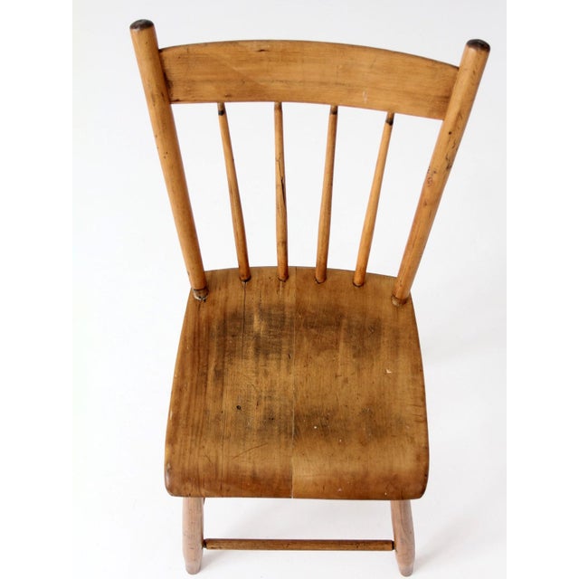 Antique Plank Seat Chair For Sale - Image 9 of 15