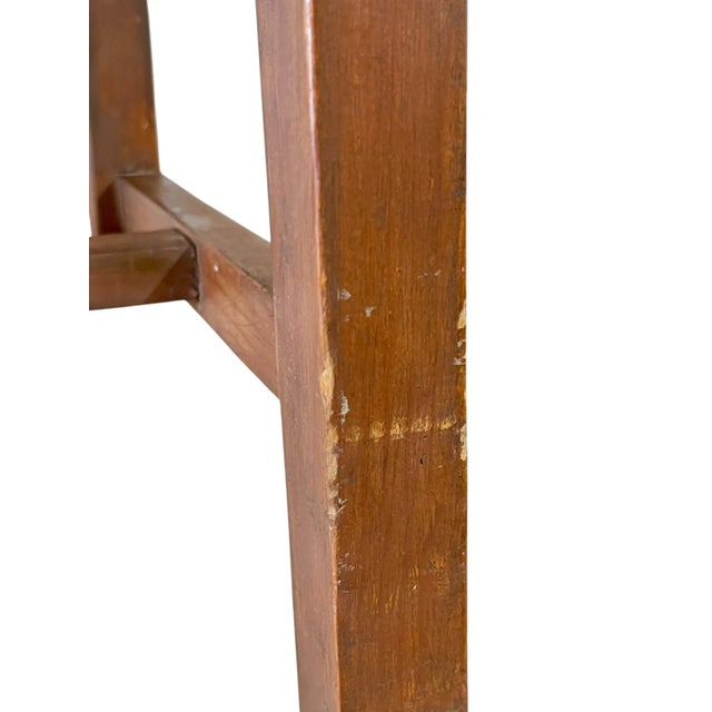 Antique Arts and Crafts Oak and Rush Seat Footstool For Sale - Image 9 of 12