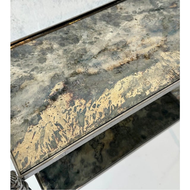 Silver Maison Bagues Style 2 Tier Side Table For Sale - Image 8 of 9