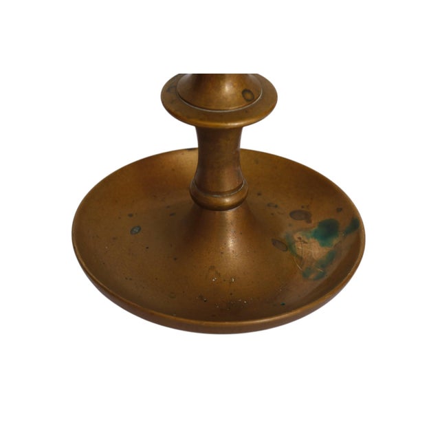 Early 20th Century Traditional Brass Candlestick Holders, a Pair For Sale - Image 5 of 5