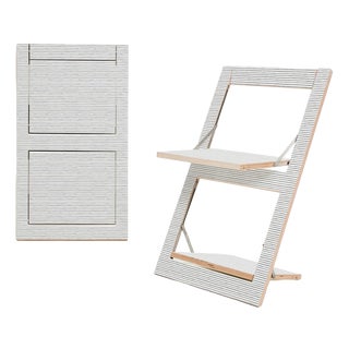 Folding Chair in Watercolor Stripes by Kind of Style For Sale