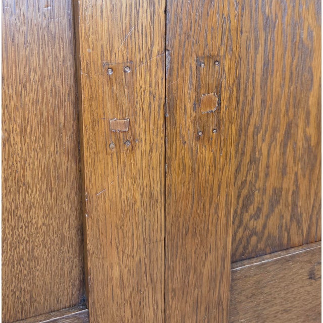 Wood Antique Oak King Size Headboard, Arts & Crafts Style, Usa, Circa 1920 For Sale - Image 7 of 13