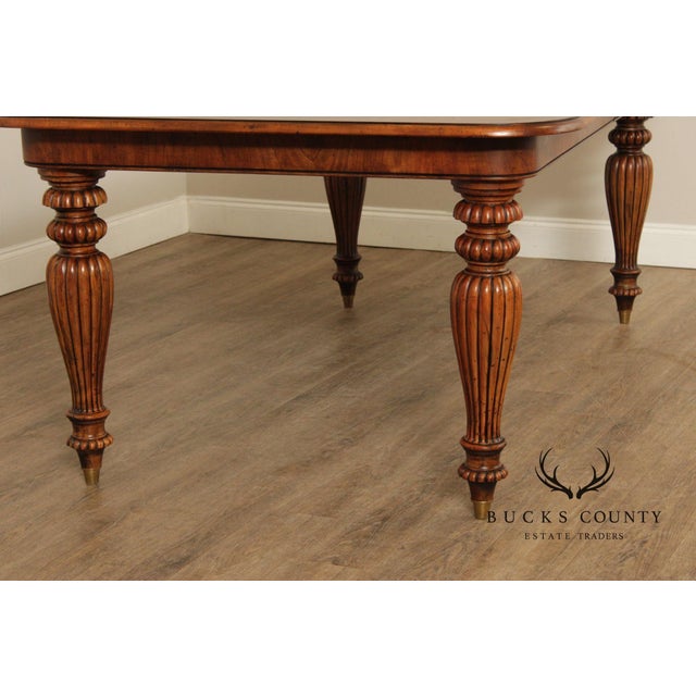 Henredon Somerton Banded Mahogany Rectangular Dining Table With Fluted Legs For Sale In Philadelphia - Image 6 of 18