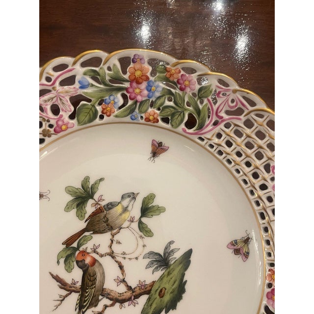 Four Herend Porcelain Reticulated Dessert Plates. Hungary, Mid-20th Century. For Sale - Image 12 of 13