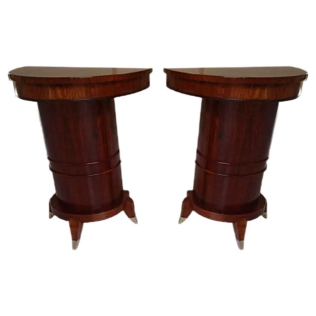 Rosewood Wall Console Tables, 1940s, Set of 2 For Sale