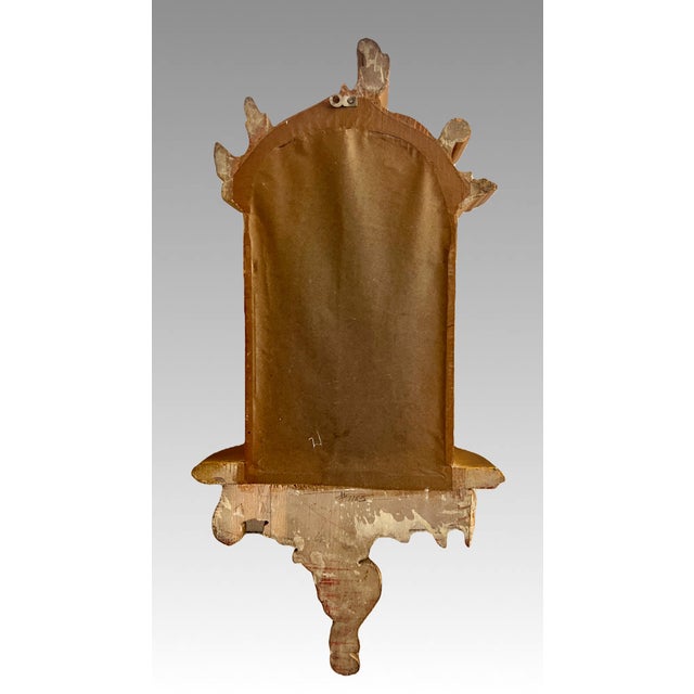 Italian Gilt Wall Shelf or Sconce With Integral Mirror (Baroque Hollywood Regency Style) For Sale - Image 9 of 9
