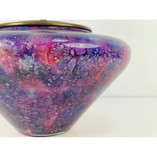 Vintage French Glass Table Lamp from Laque Line, 1970s For Sale - Image 11 of 13