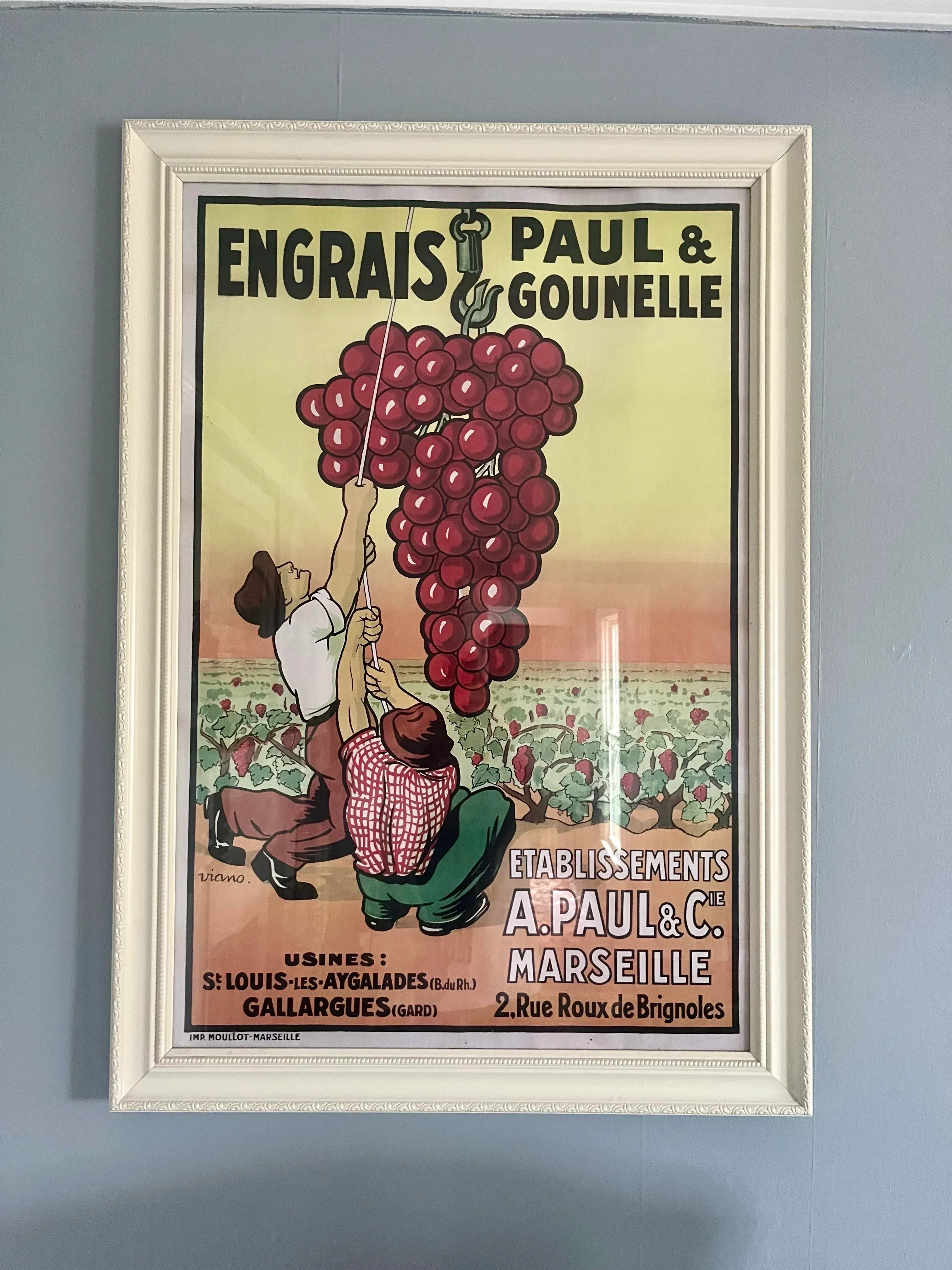 1980s Vintage “Engrais Paul & Gounelle” French Poster by Viano