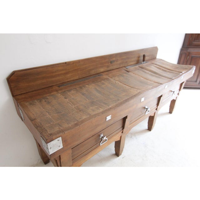 Large Vintage Art Deco Butcher's Block Table, 1930s For Sale - Image 13 of 18
