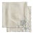 Antique Linen-Silk Cocktail Napkins With French Blue Embroidery – Set of 2 For Sale